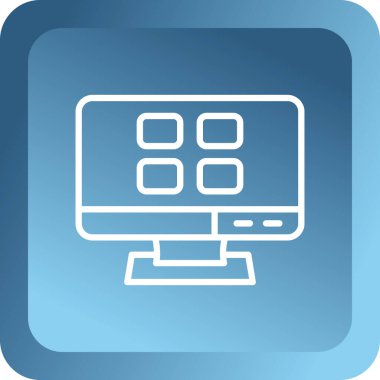 Monitör. Web simgesi vektör illüstrasyonu