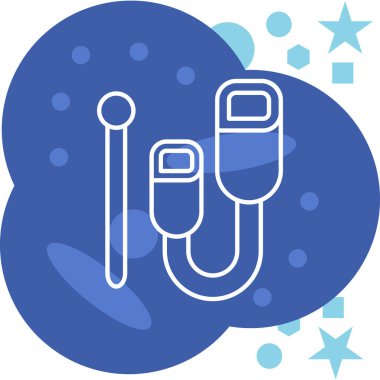 Tıbbi termometrenin simgesi, vektör illüstrasyonu