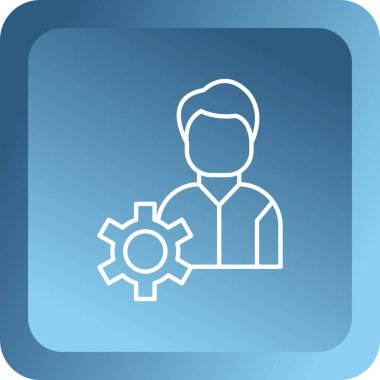 Vites simgesi. vektör biçimi düz ve yumuşak renklerdir, beyaz arkaplanda yuvarlak açı kare düğmesi