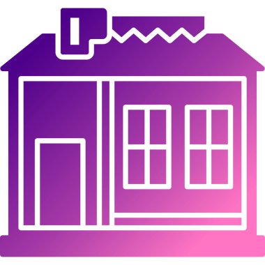 Çatısı olan ev. vektör illüstrasyonu