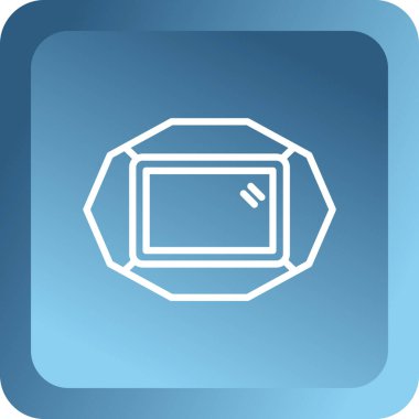 Beyaz arkaplanda beyaz çizgi pil simgesi izole edildi. Şimşek sembolü. Mavi kare düğme. vektör illüstrasyonu