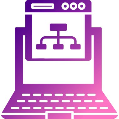 Dizüstü bilgisayar simgesi vektör çizimi