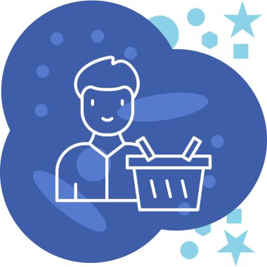 Alışveriş simgesi, vektör illüstrasyonu