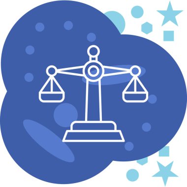 Adalet terazisi. Web simgesi basit illüstrasyon