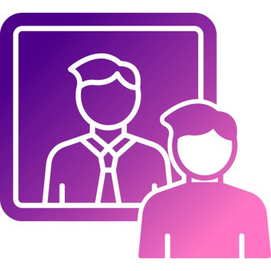 Mor kurdeleli beyaz gömlekli bir kadının vektör çizimi