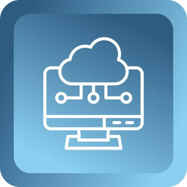 Bulut hesaplama simgesi. düz dizayn.