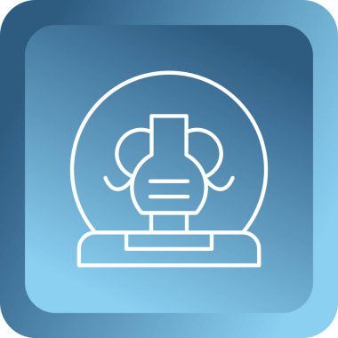 Beyaz arkaplanda izole edilmiş bir soru simgesi olan mavi çizgi başı. Kafa desteği ya da imza. Konuşma baloncuğu işareti. vektör illüstrasyonu