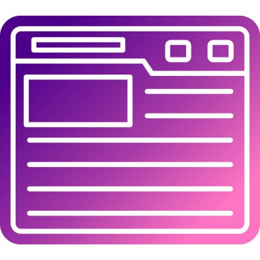 Web sayfası ikon vektör illüstrasyonu