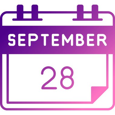 2 Eylül. Düz stil takvim simgesi. Tarih, gün, ay. Ayın takvimi, Eylül takvimi.