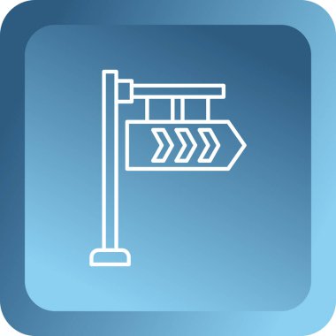 Mavi sokak trafik işareti simgesi mavi arkaplanda izole edildi. Yol işareti. vektör.