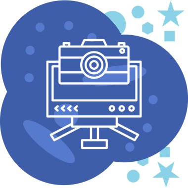 Bir film kamera simgesinin vektör illüstrasyonu