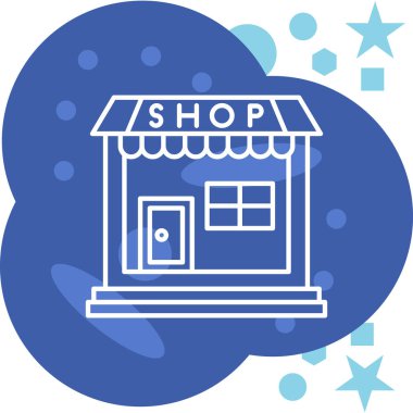 Mağaza. Web simgesi basit illüstrasyon