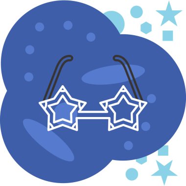 Bir karikatür ve mavi-beyaz bulutun vektör çizimi