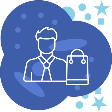 iş adamı simgesi, vektör illüstrasyonu