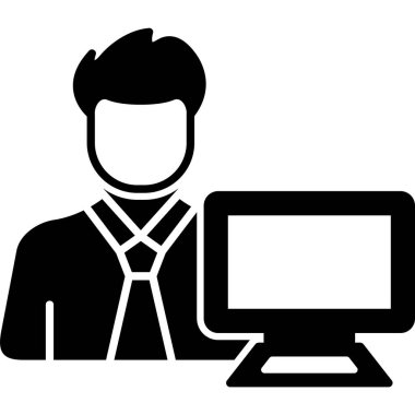 iş adamı dizüstü bilgisayar simgesi