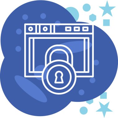 İnternet güvenlik vektör illüstrasyonu basit biçimle