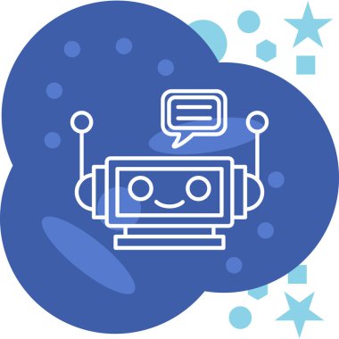 robot. Web simgesi basit illüstrasyon