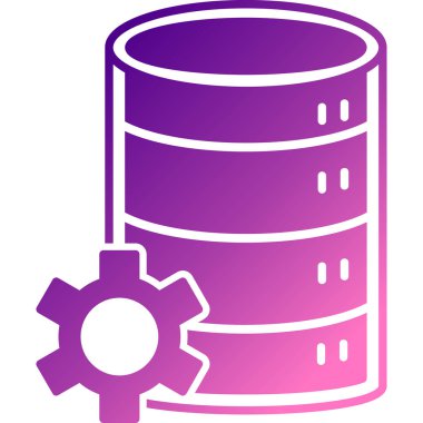 veri merkezi simgesi. Web için veri merkezi vektör simgesinin düz çizimi