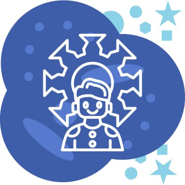 Şapkalı ve yıldızlı bir adam.