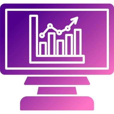 dizüstü bilgisayar ve grafik simgesi, vektör illüstrasyonu