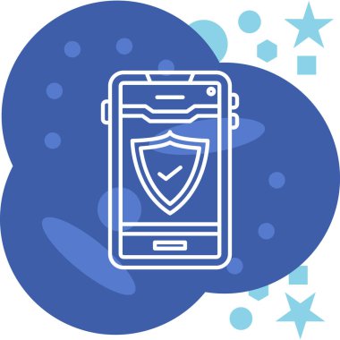 Mobil koruma simgesi vektör illüstrasyonu