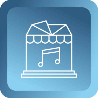 Gri arka planda pazar simgesi olan mavi çizgi alışveriş arabası. Online mağaza. Süpermarkette. Süpermarket sepeti sembolü. vektör illüstrasyonu