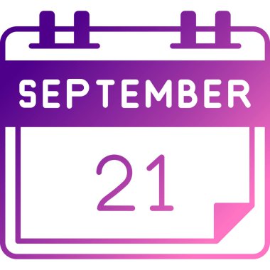 22 Eylül takvim günü simgesi, tek takvim tasarımı, pembe renk arkaplanındaki takvim illüstrasyonu. vektör illüstrasyonu