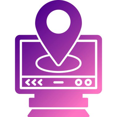 beyaz arkaplanda izole edilmiş konum simgesine sahip renk haritası işaretçisi. İşaretinin olduğu yer. Değişken rastgele dinamik şekiller. vektör illüstrasyonu