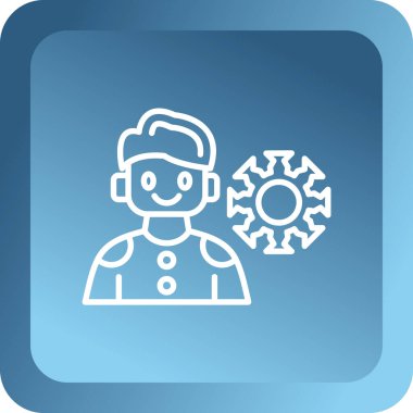 Bir robot simgesinin vektör illüstrasyonu