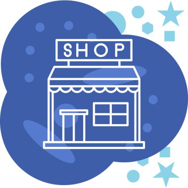 dükkan simgesi, vektör illüstrasyonu