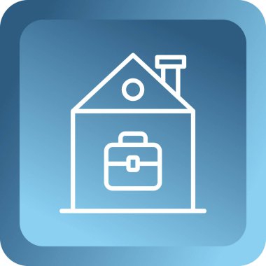 Dolar sembollü beyaz ev, uzun gölgeli izole edilmiş. Ev ve para. Emlak konsepti. Mavi kare düğme. vektör illüstrasyonu