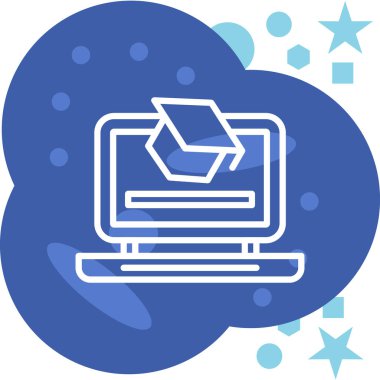 Dizüstü bilgisayar simgesi vektör çizimi