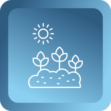 Beyaz arkaplanda mavi gölgesi olan bir bitkinin vektör simgesi