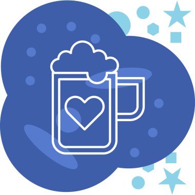 bira fincanı doldurulmuş bir ikon - taslak biçimi