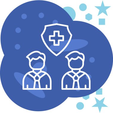 Sağlık sigortası ikonu ana hatları biçiminde