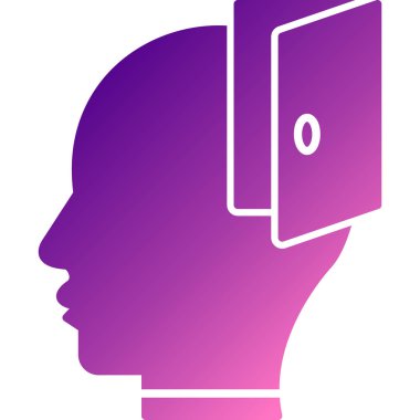 Beyni olan bir adamın silueti..