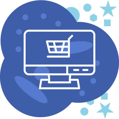 ecommerce alışveriş simgesi düz ana hatlı