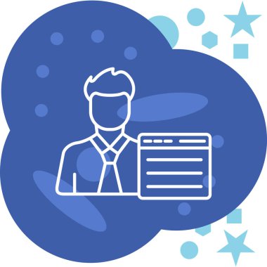 Dizüstü bilgisayarı olan takım elbiseli bir adamın vektör çizimi