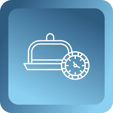 Mavi saat ve kronometre simgesi beyaz arkaplanda izole edildi. Zaman göstergesi simgesi. Mavi daire düğmesi. vektör illüstrasyonu