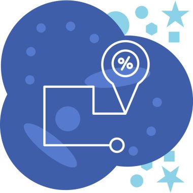 İndirim simgesi soyut arkaplanda izole edildi, n