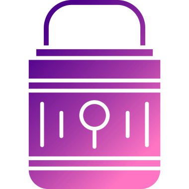 Beyaz arkaplanda izole edilmiş mor fener simgesi. Turist kamp ikonları. vektör illüstrasyonu