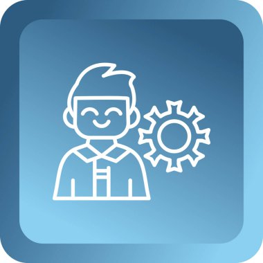 Bir insanın kafasındaki dişliler. vektör illüstrasyonu