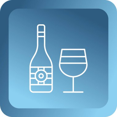 Şarap kadehi ikonu. düz resimleme