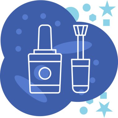 Beyaz arka planda izole edilmiş boya fırçası ve boya fırçası ikonu. Renkli taslak konsepti. vektör.