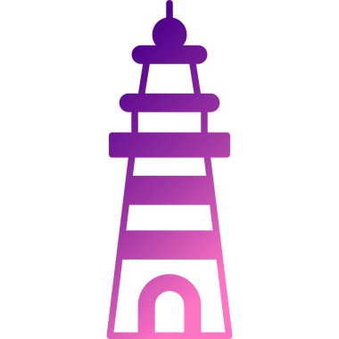 Deniz feneri. Web simgesi basit illüstrasyon