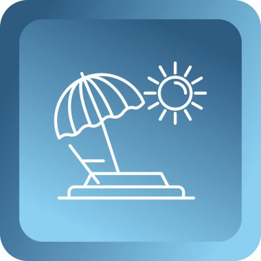 Beyaz arkaplanda izole edilmiş beyaz güneş simgesi. vektör illüstrasyonu