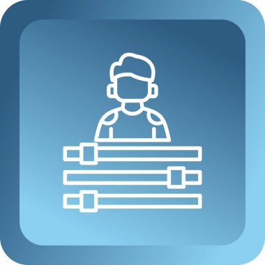 Dizüstü bilgisayar simgesi olan bir adamın vektör çizimi