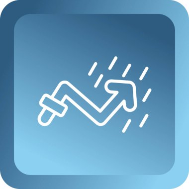 Mavi çizgili el, beyaz arka planda izole edilmiş kırık bir çubuk simgesini tutuyor. Mutlu yeni problemler. vektör illüstrasyonu