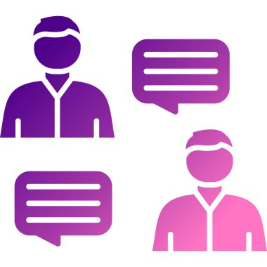 Konuşma baloncukları olan bir grup farklı insan.