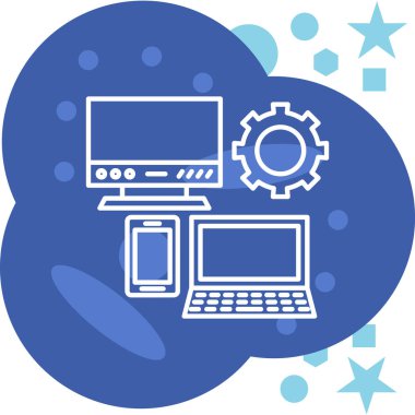 Bilgisayar monitörü. Web simgesi basit tasarım